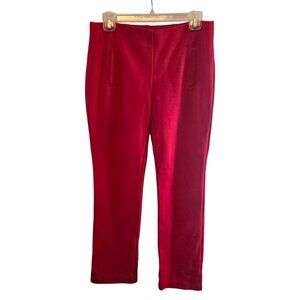 CHICO'S PETITE RED PONTE KNIT SLIM CROPPED PANTS SIZE 0 SMALL (4) STRETCH